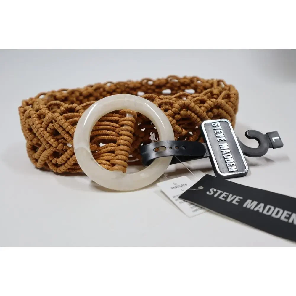 Steve Madden Brown Woven Pant‎ Belt Size L